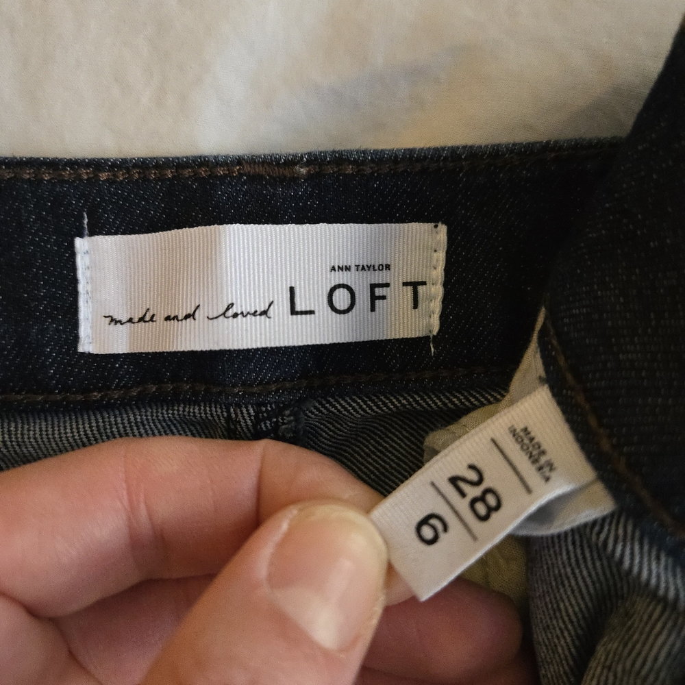 LOFT Indigo Navy Blue Stretch Denim Skinny Ankle Jeans EB3 - Picture 3 of 10